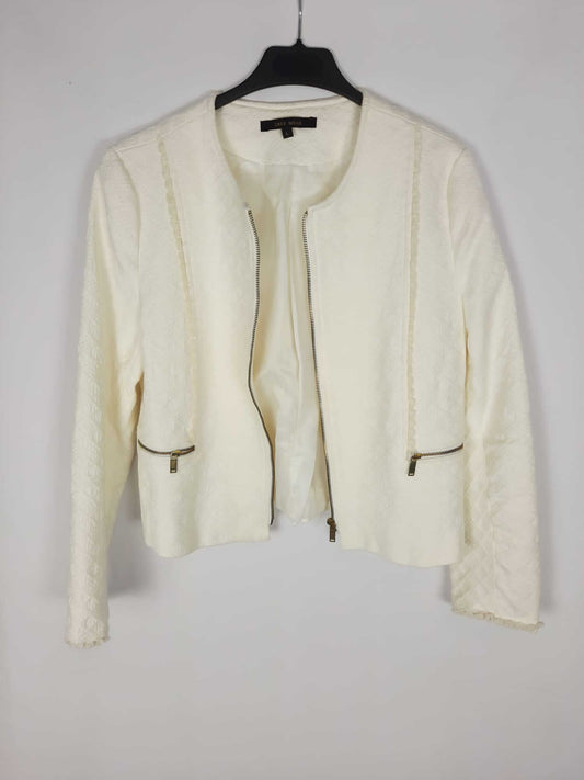 EASY WEAR. Chaqueta blanca cremallera T. l