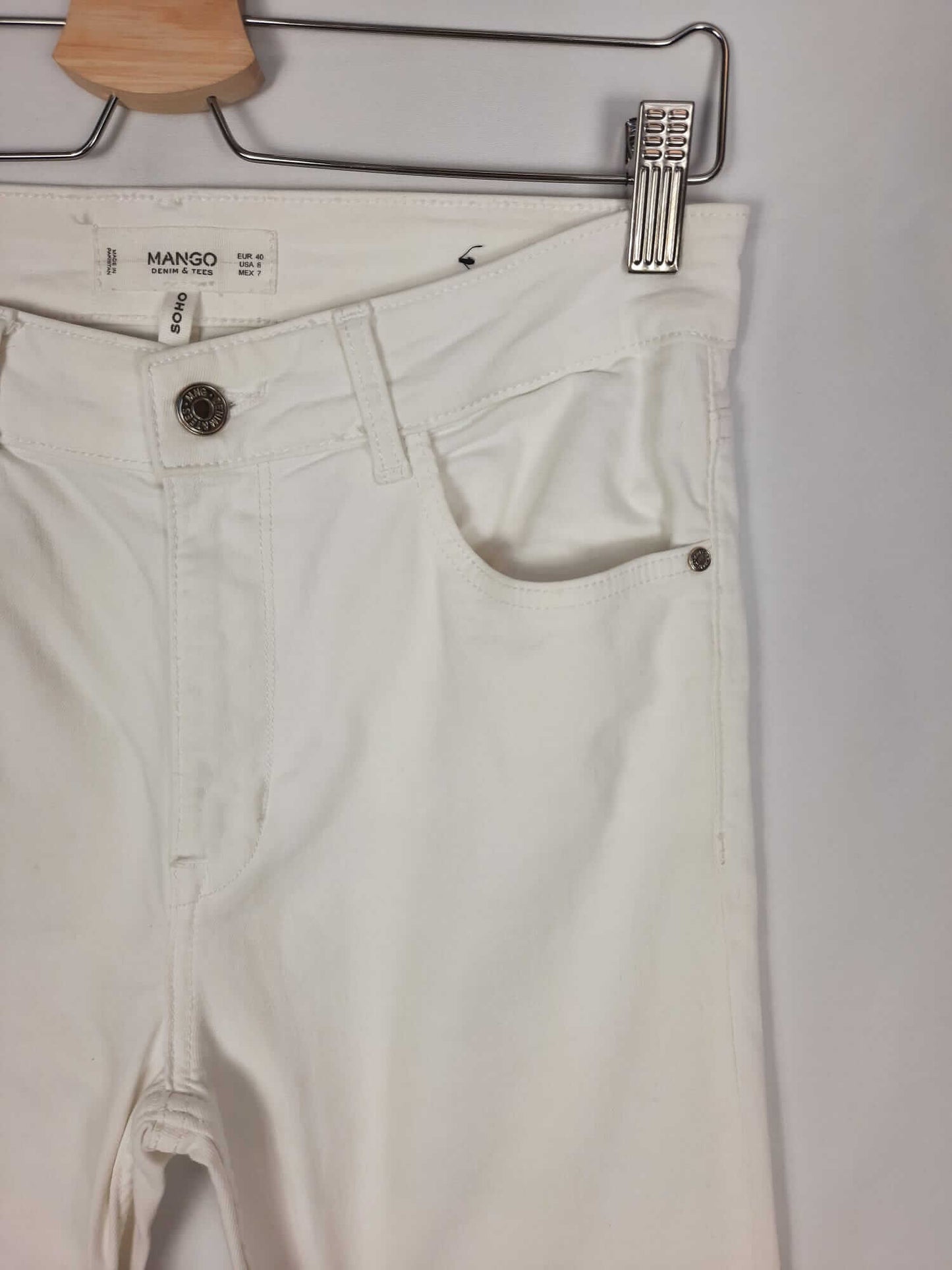 MANGO. Pantalon blanco T.40 (38 cintura)