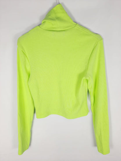 BERSHKA. top verde fluor canale T.L