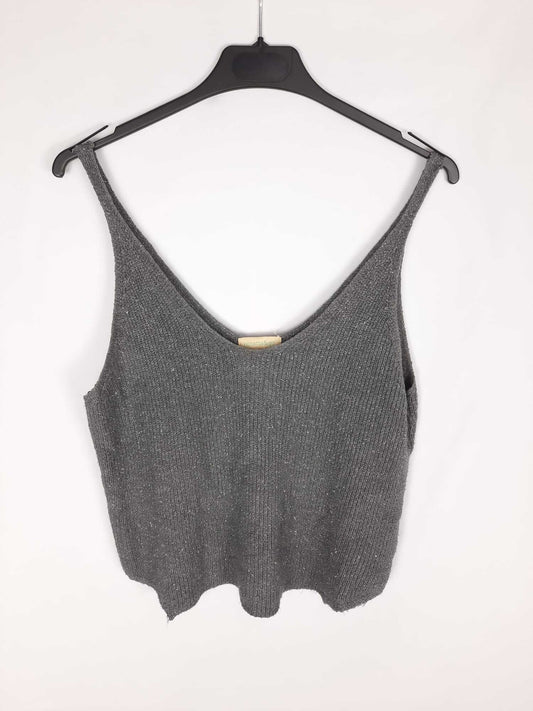 RENATTA&GO. top gris punto hilos plateados T.m/l