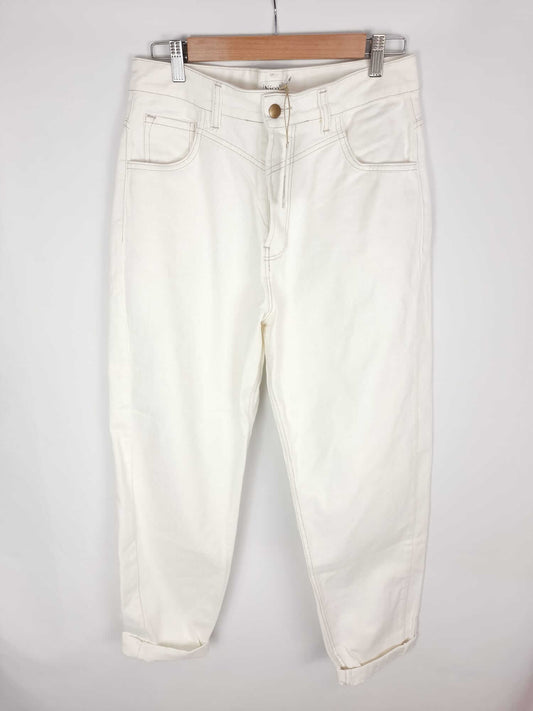 NICOLI. pantalon blanco tipo slouchy T.40