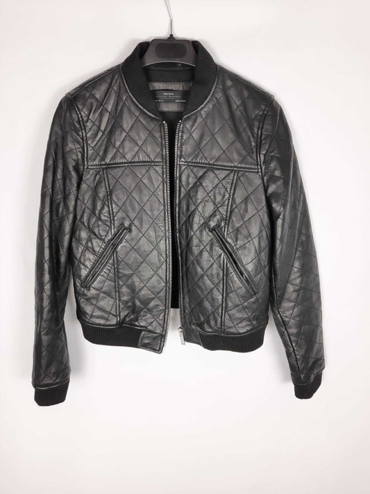 ZARA. Chaqueta estilo bomber negra polipiel T.s