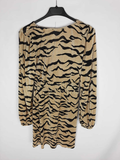 ZARA. Vestido corto animal print T. s