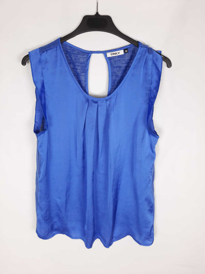 ONLY. Top doble textura azul T.38