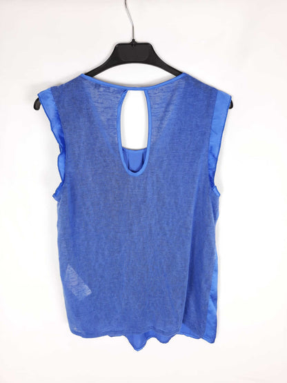 ONLY. Top doble textura azul T.38