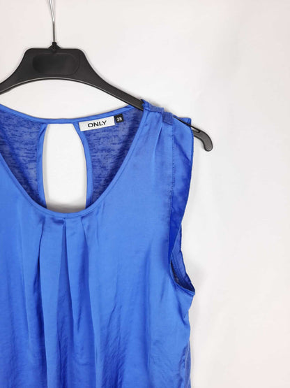 ONLY. Top doble textura azul T.38