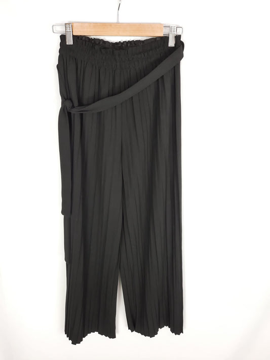 LUMINA. Pantalon negro fluido plisado T. m