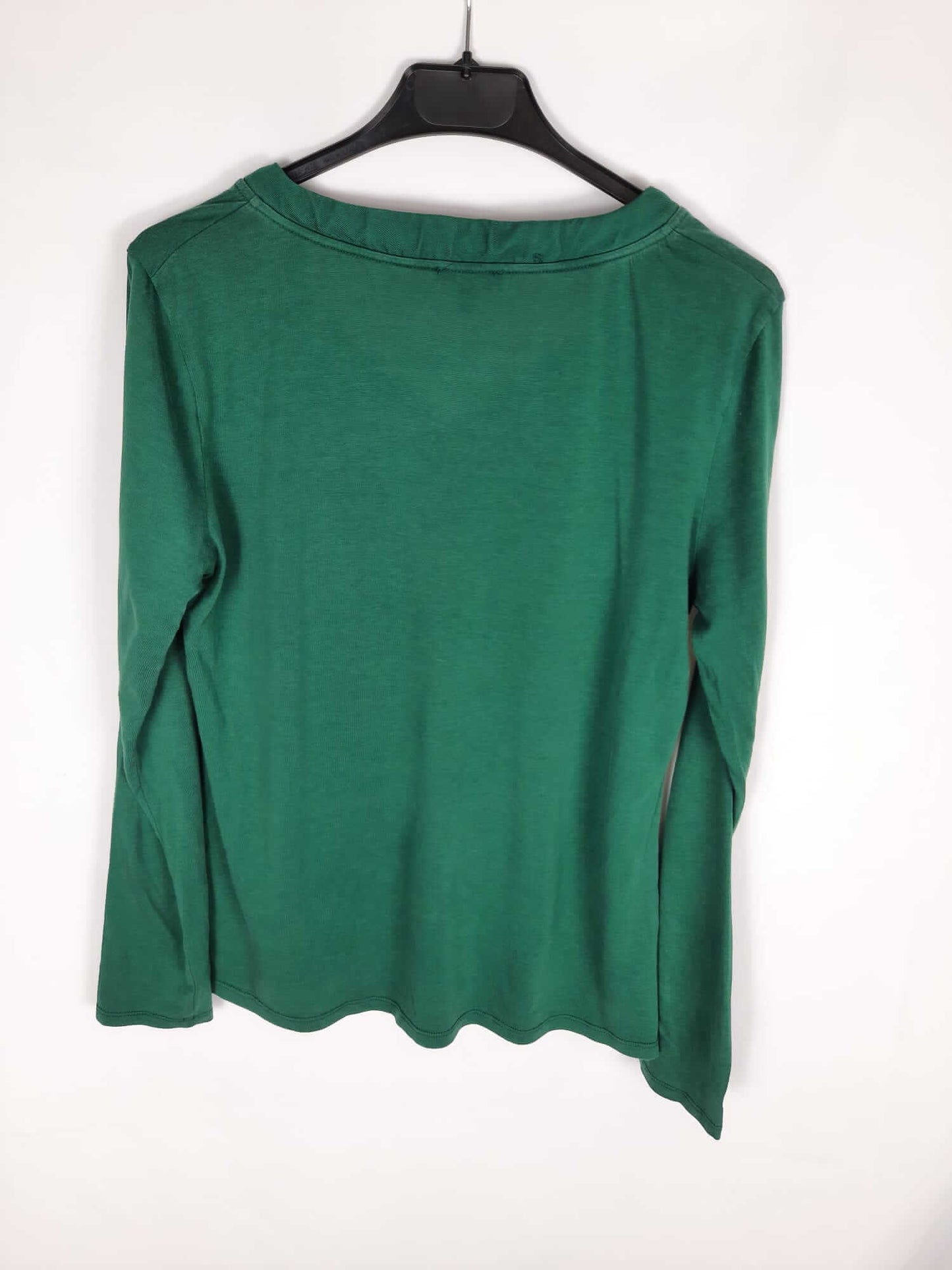 MASSIMO DUTTI. Camiseta verde basica de manga larga T m