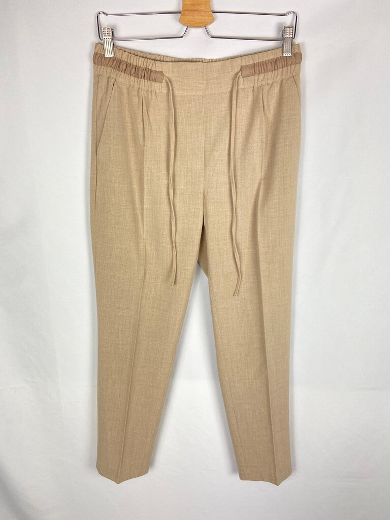 ZARA. Pantalon fluido beige T. m