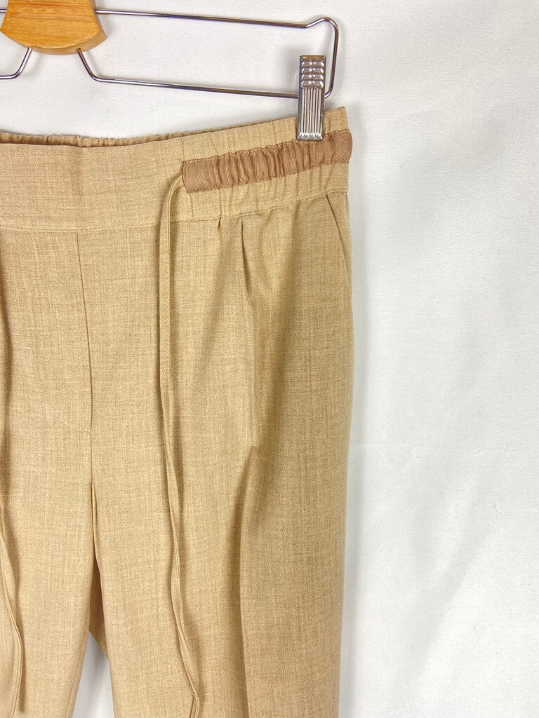 ZARA. Pantalon fluido beige T. m