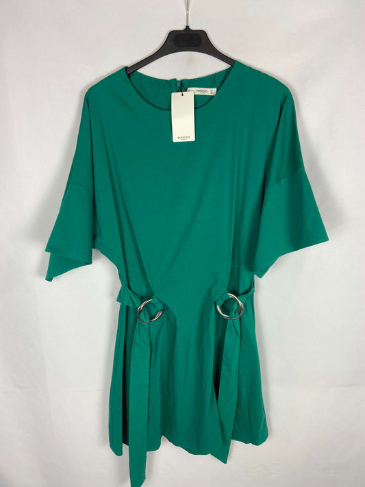 MANGO. Vestido corto verde T.m