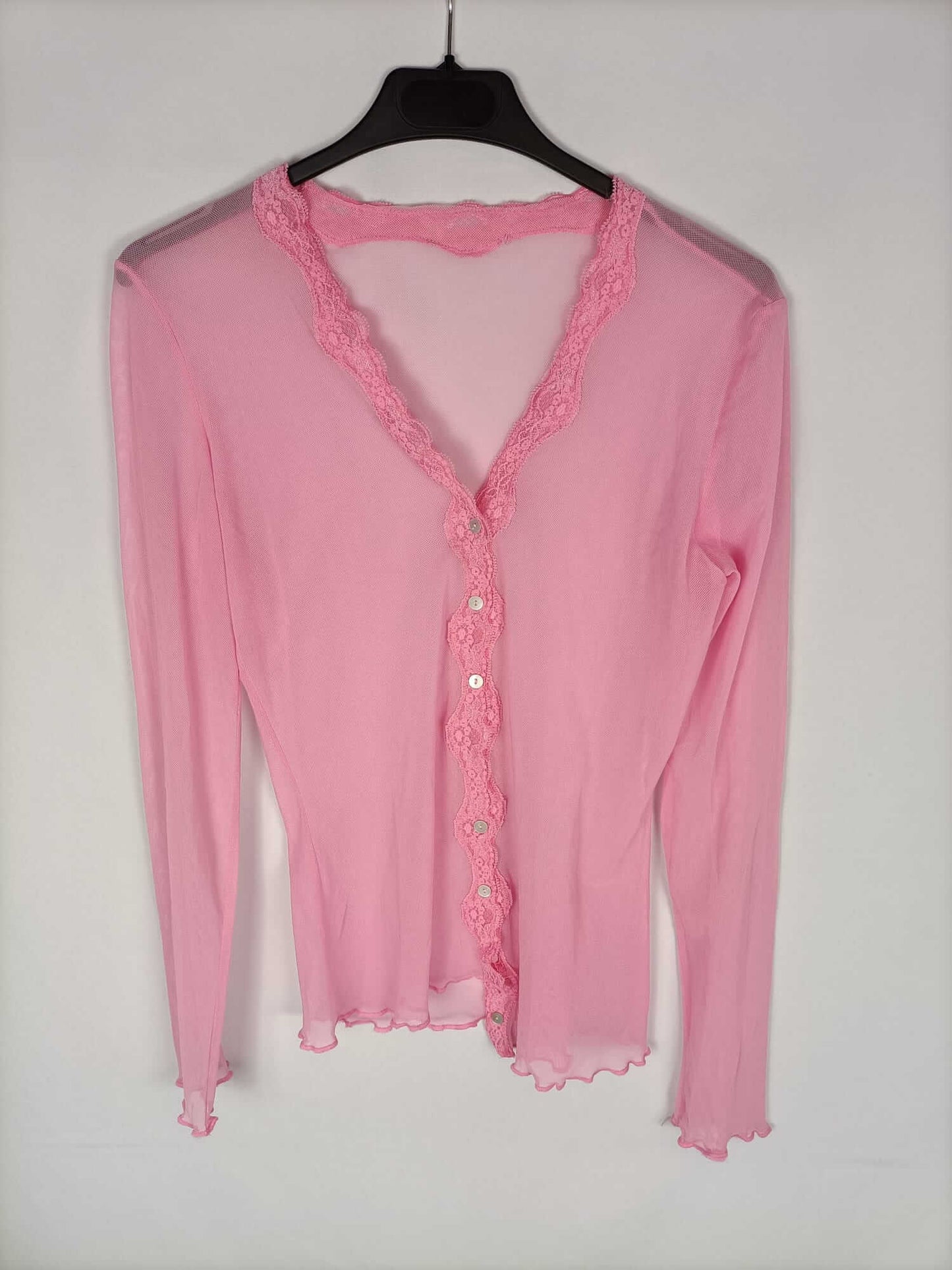 OTRAS. Camisa rosa semitransparente T.s