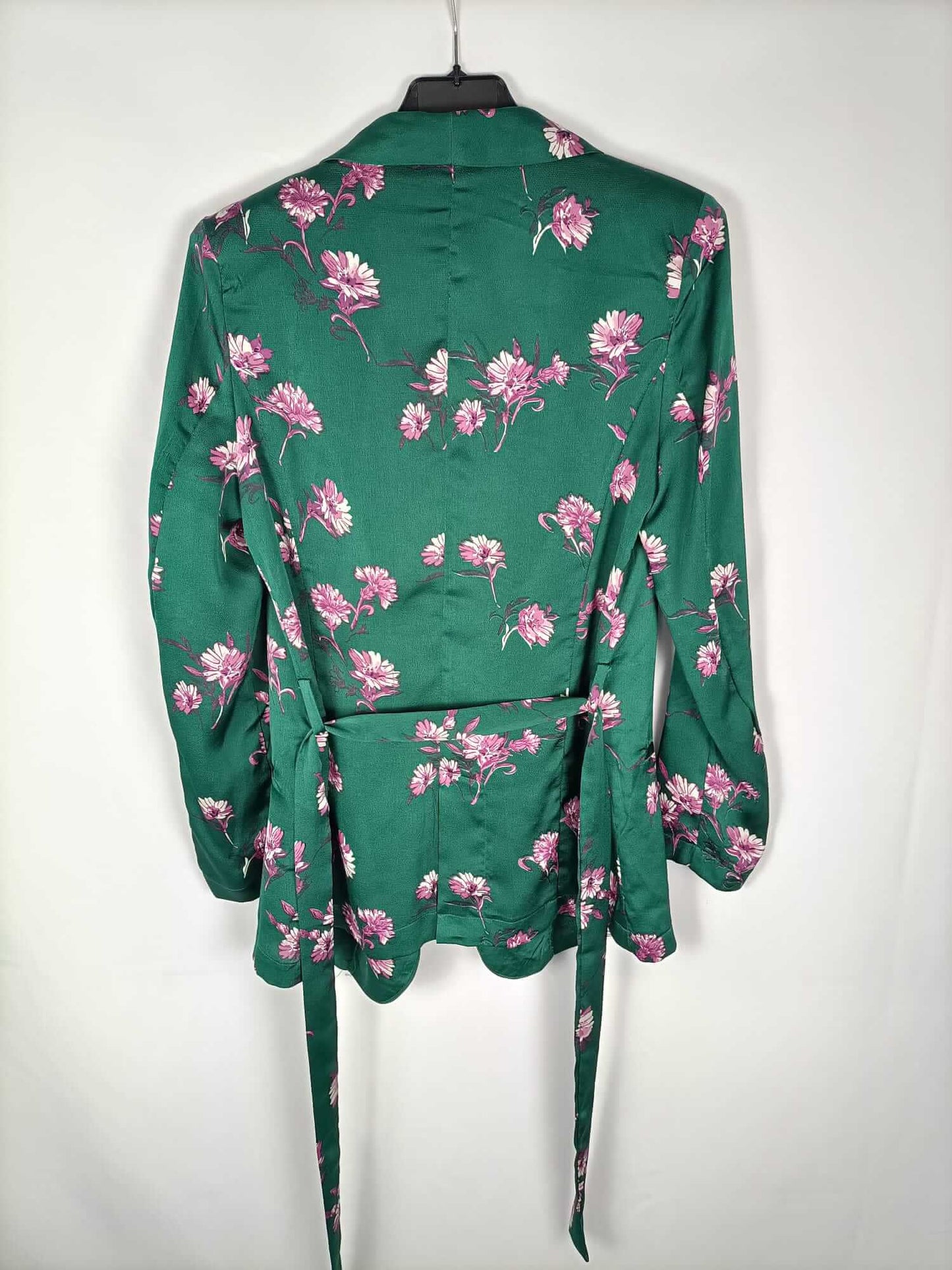 LOAVIES. Chaqueta verde fluida estampado flores T.s