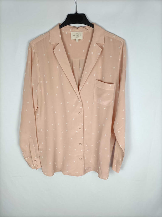 SEZANE. Camisa rosa lunares T. 38