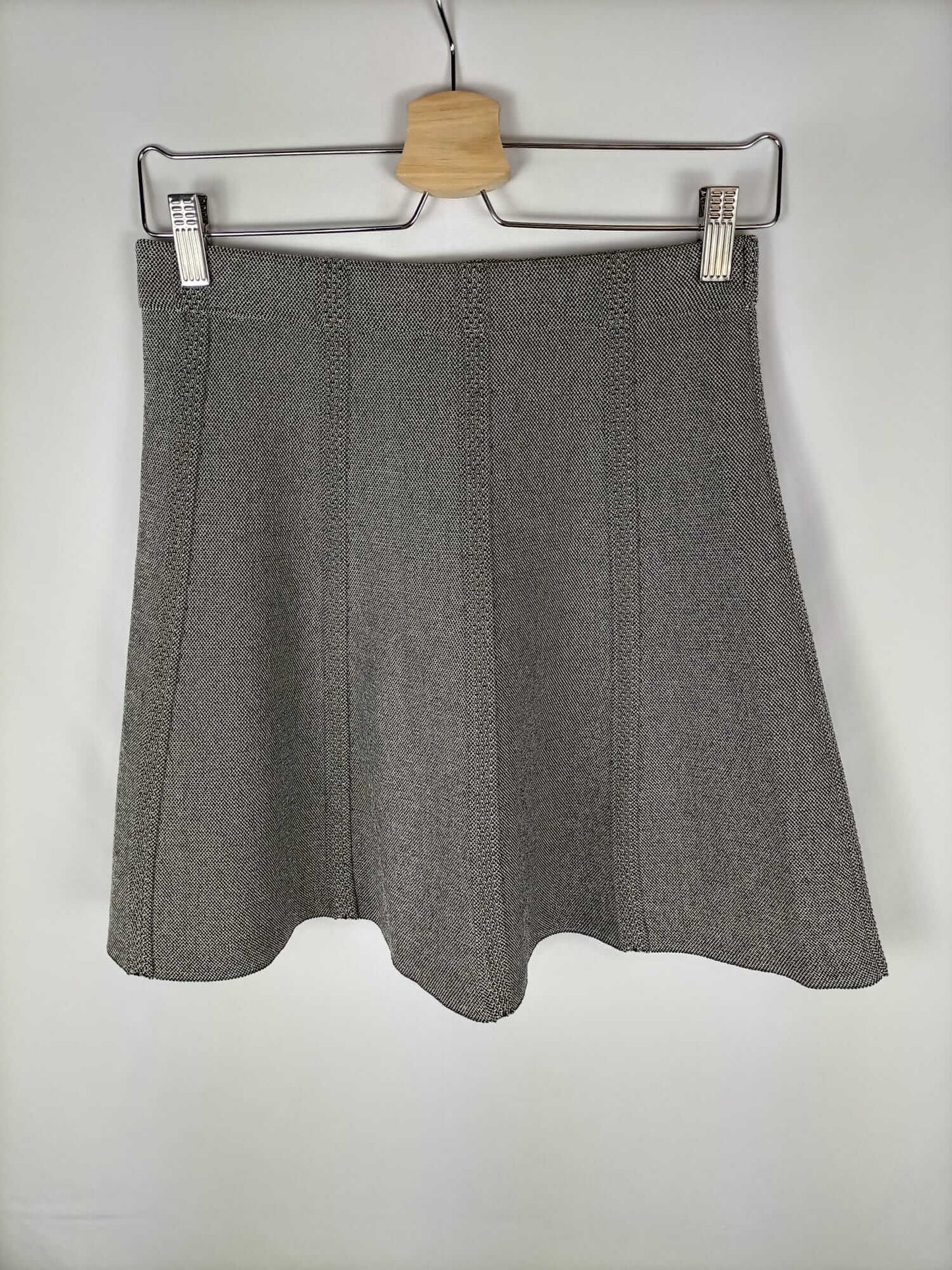 ZARA.Falda gris textura T.s