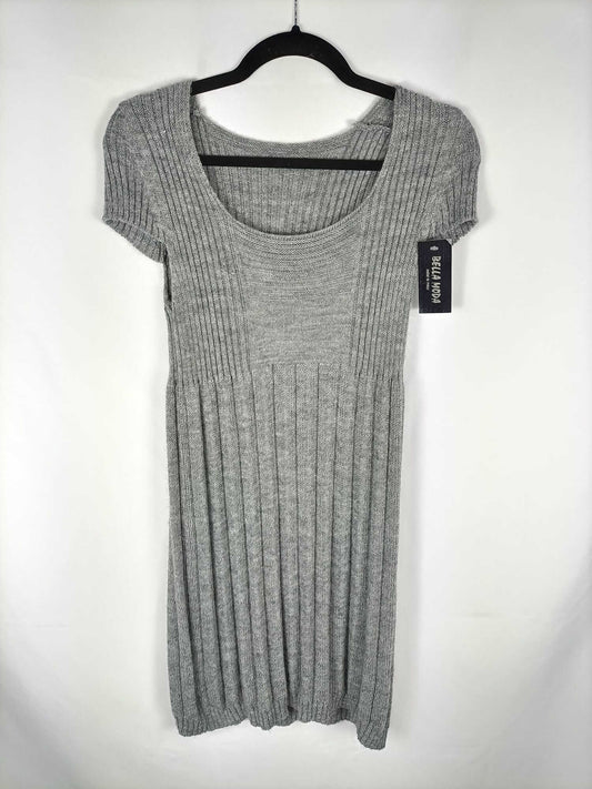 BELLAMODA.Vestido gris lana T.s/m