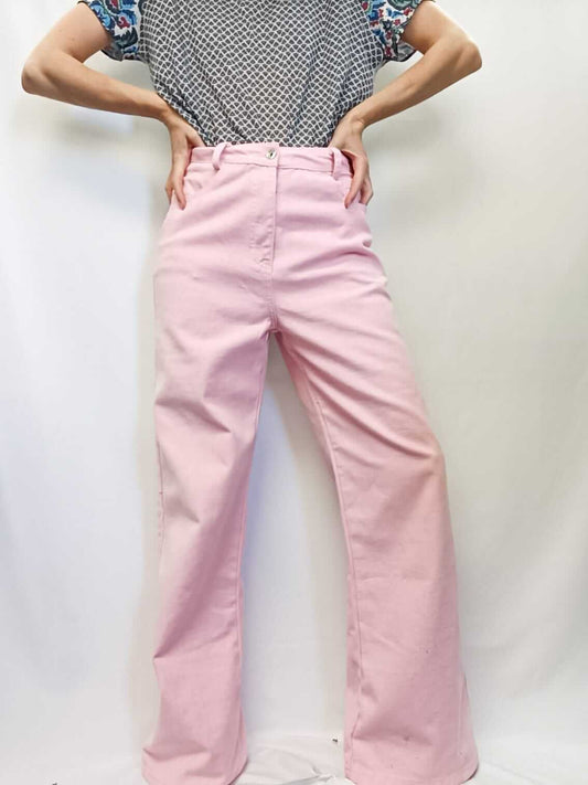 MY PEEPTOES. Pantalon denim rosa ancho T. 36