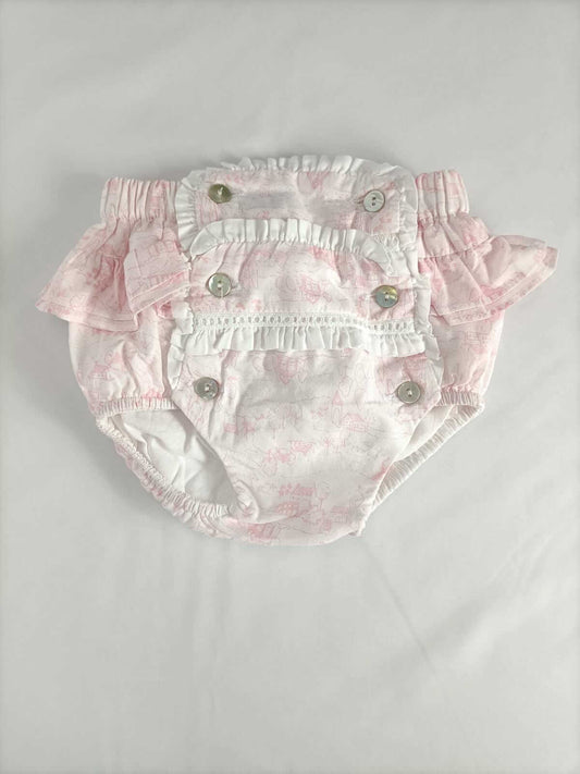 DULCES. Cubre pañales estampado rosa T.3 meses