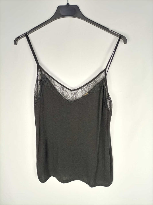 ZARA.Top lencero negro T.s