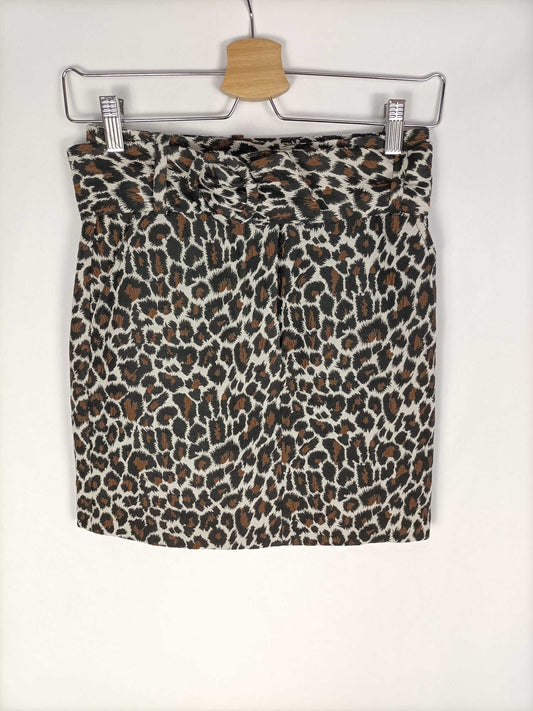 TOPSHOP.Falda recta animal print T.34