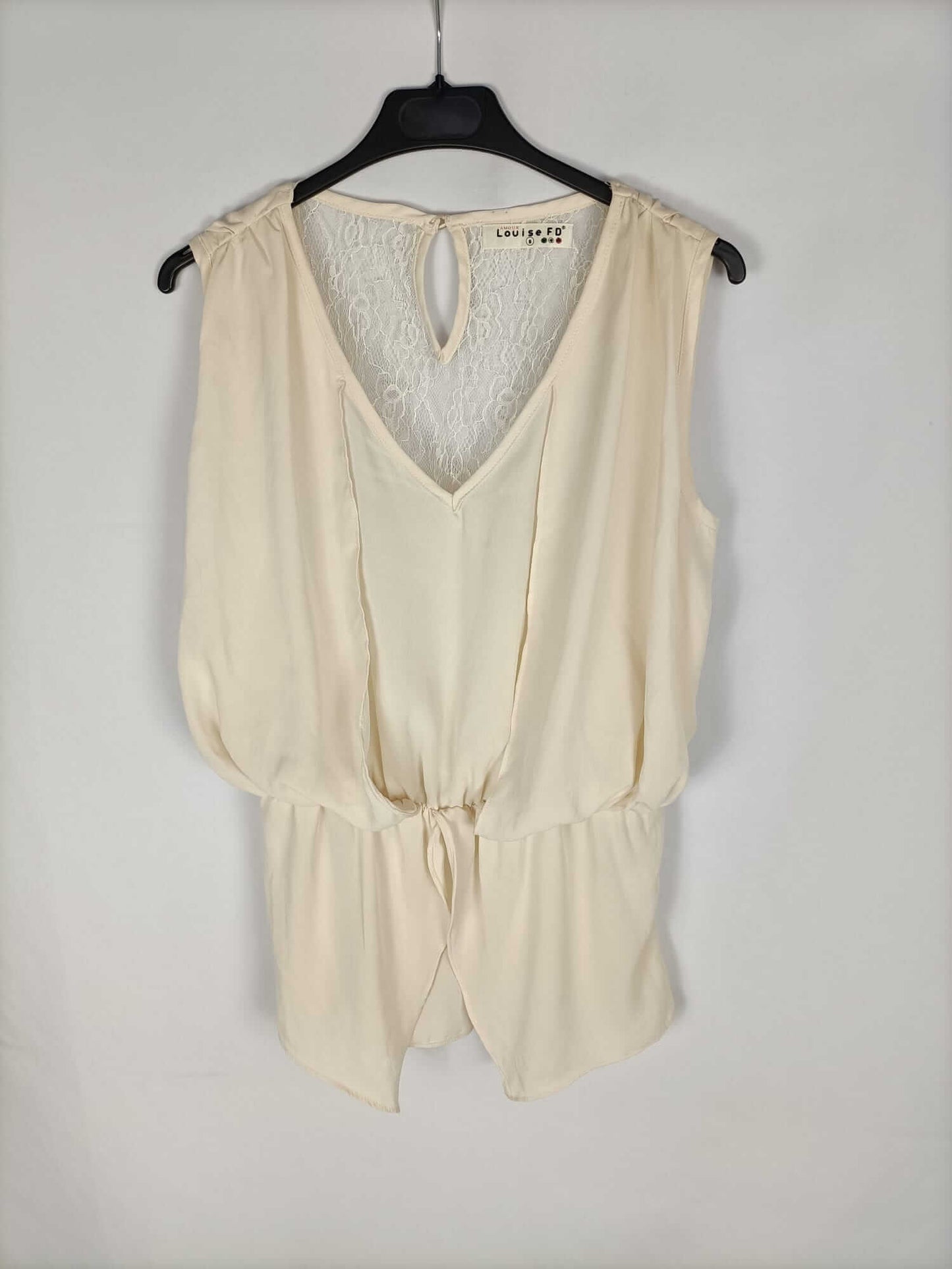 LUISE FD. Blusa beige encaje T.s