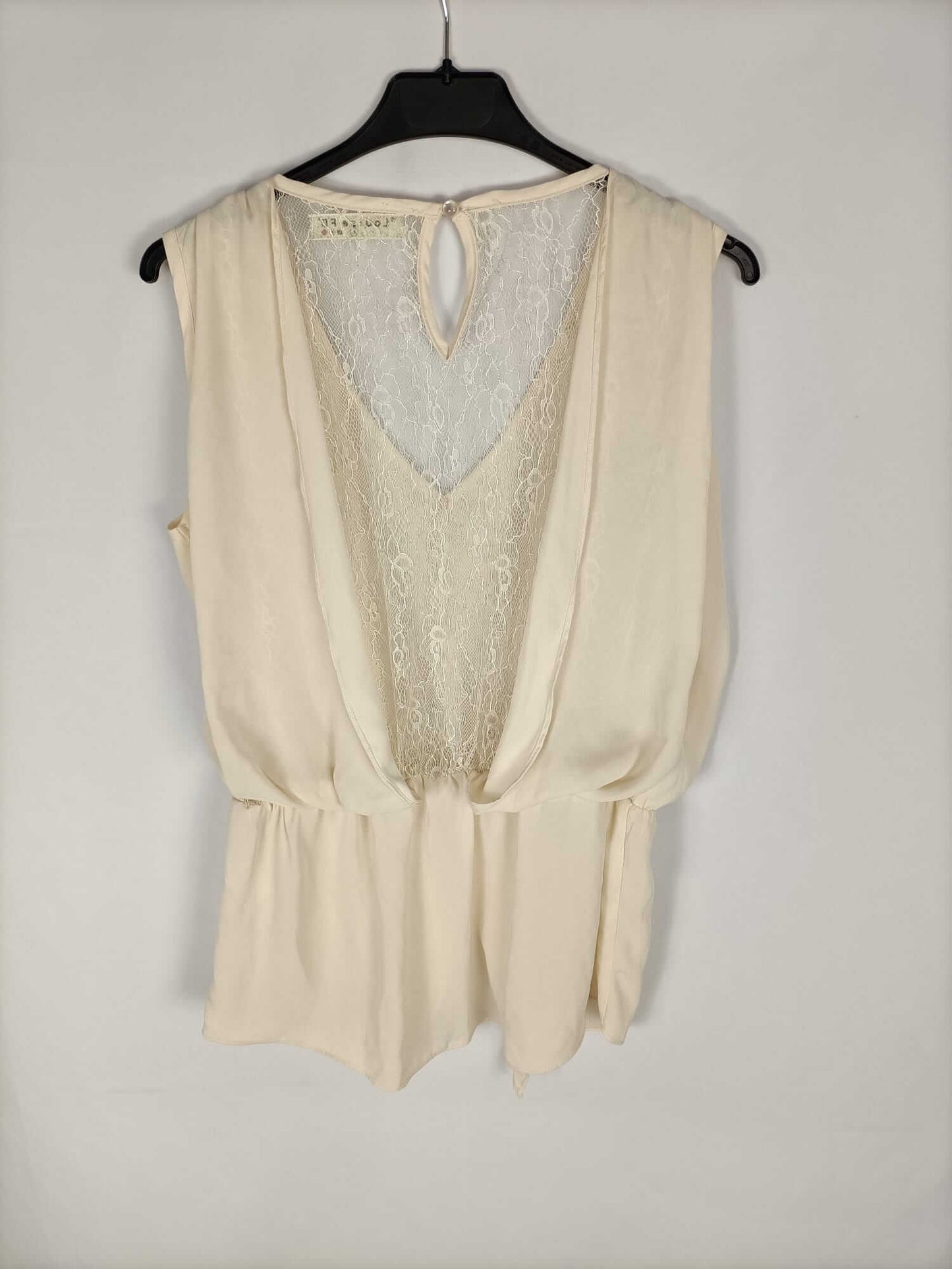 LUISE FD. Blusa beige encaje T.s