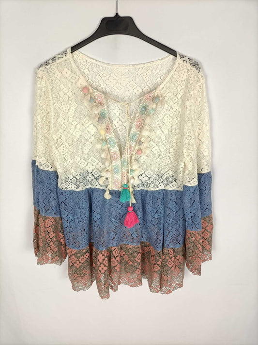 OTRAS. Top encaje hippie T.m/l