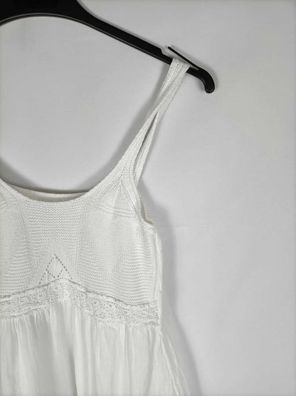 OTRAS. Vestido blanco escote punto T.s/m