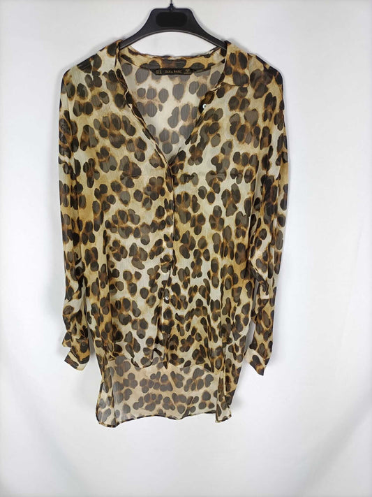 ZARA.Camisa animal print T.m