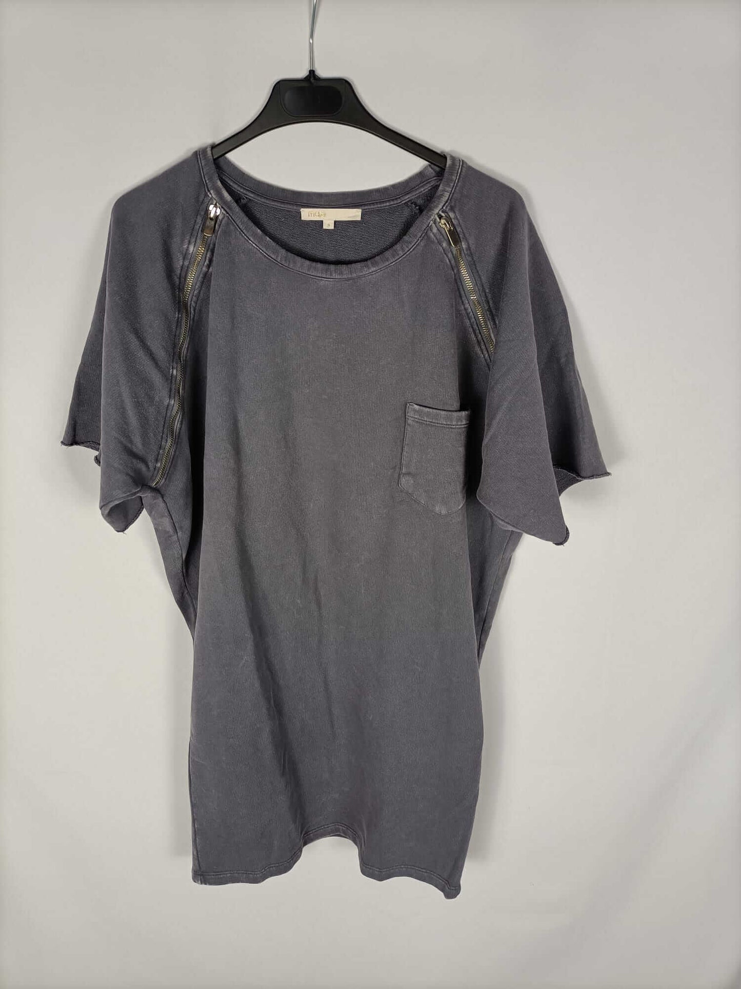 MAJE.Vestido gris efecto desgastado T.3 (M)