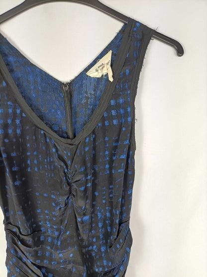 ISABEL MARANT.Vestido azul y negro T.xs