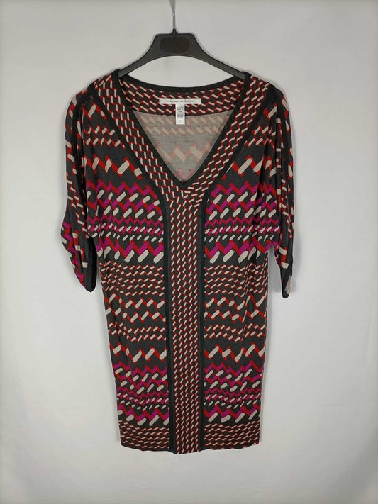 DIANE VON FUSTENBERG.Vestido seda T.m