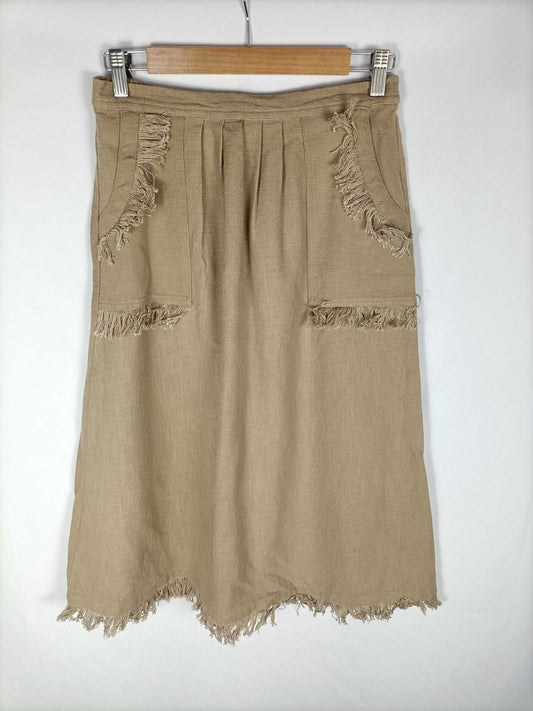 INTROPIA.Falda midi camel T.38