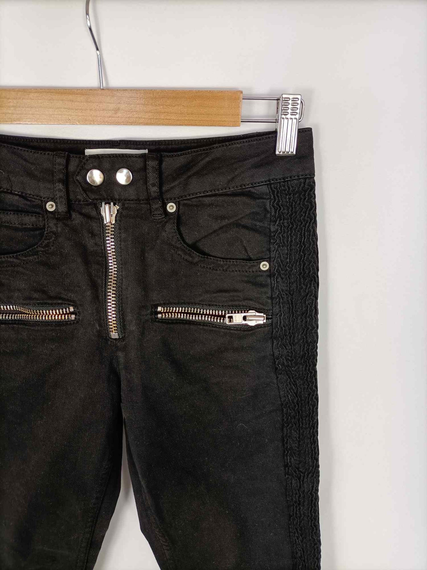 ISABEL MARANT.Pantalón denim negro T.34