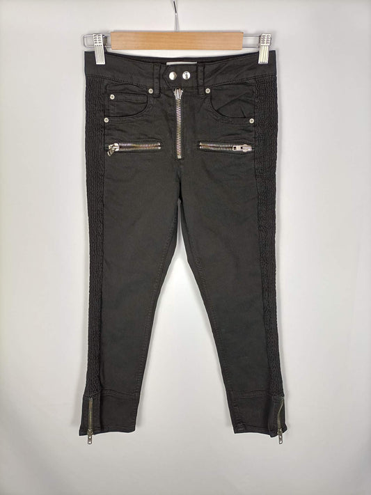 ISABEL MARANT.Pantalón denim negro T.34