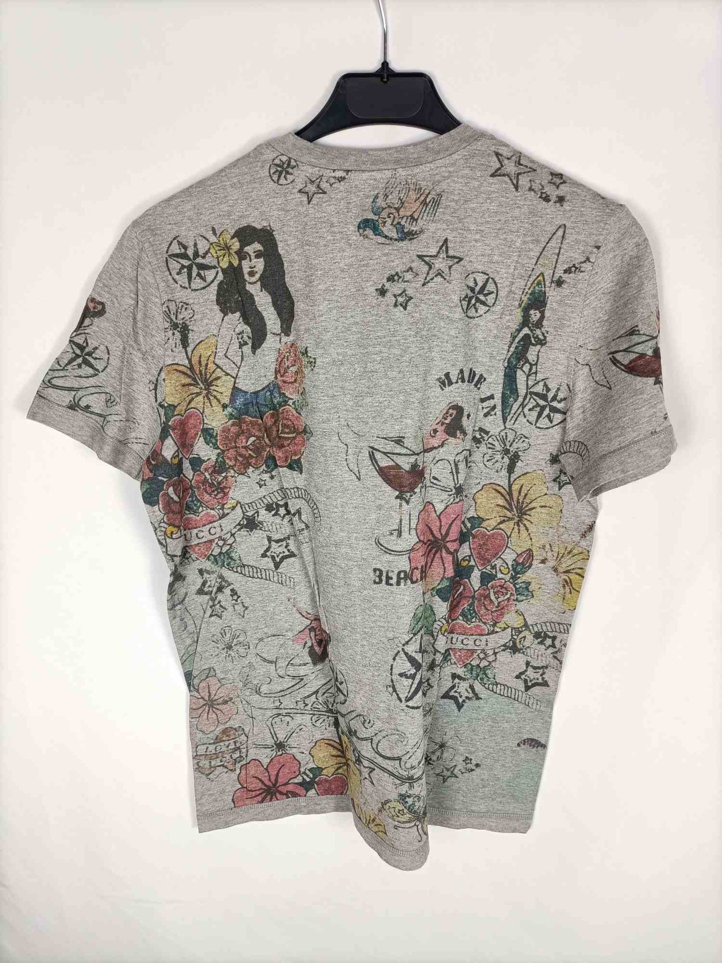 GUCCI. Camiseta gris T.s