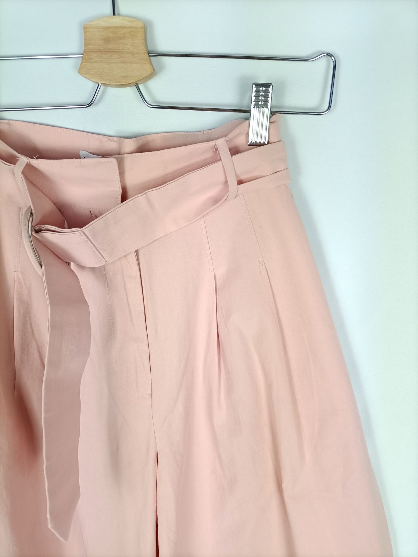 MANGO. Pantalón rosa culotte T.xs