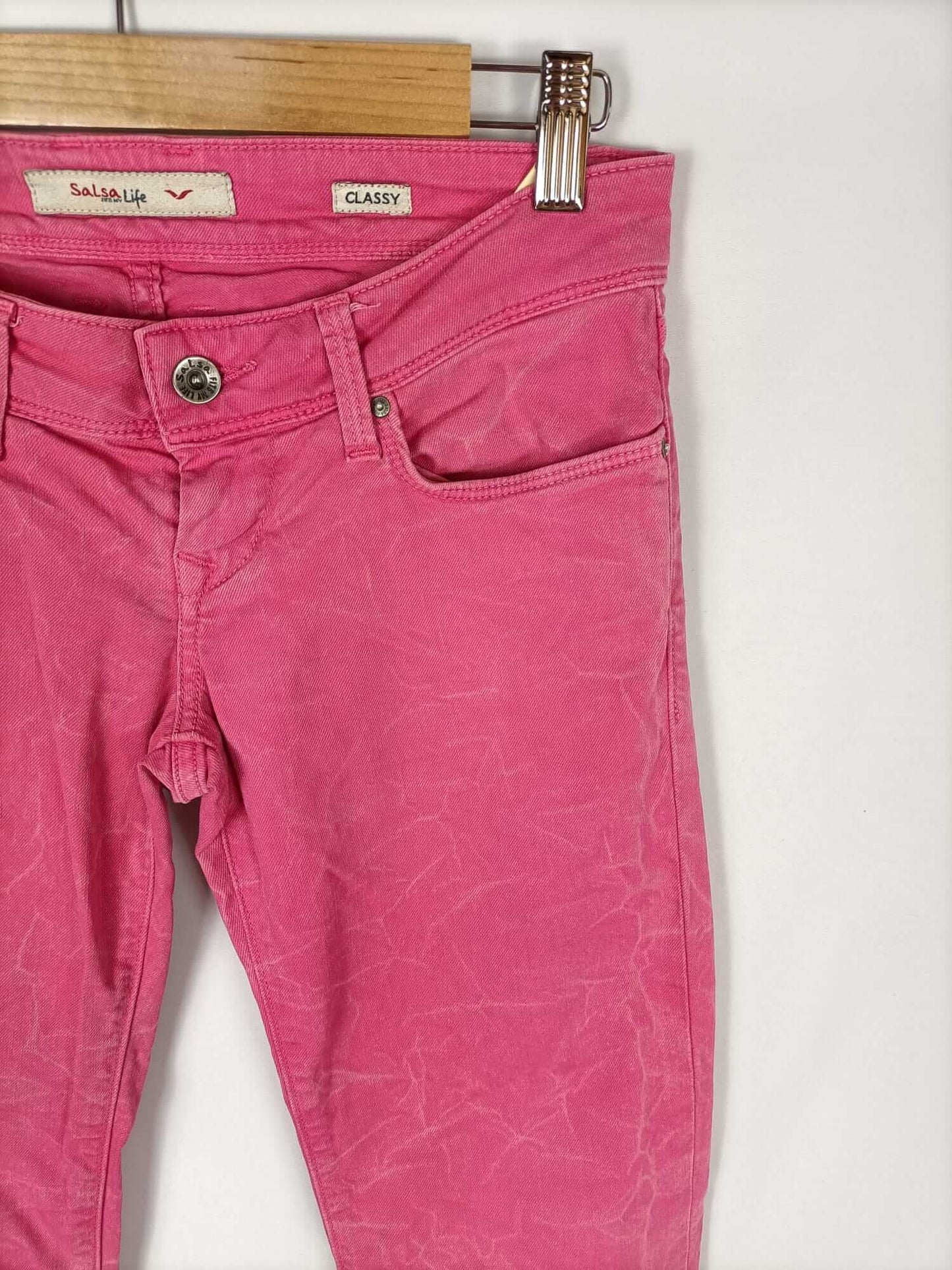 SALSA. Jeans rosa efecto lavado T.38