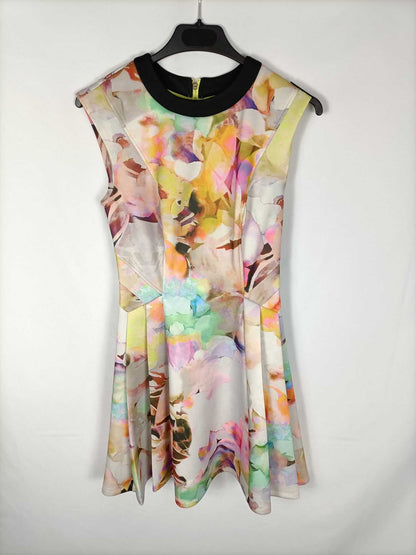 TED BAKER. Vestido estampado neopreno T.s