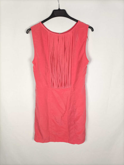 ZARA.Vestido rosa recto T.m