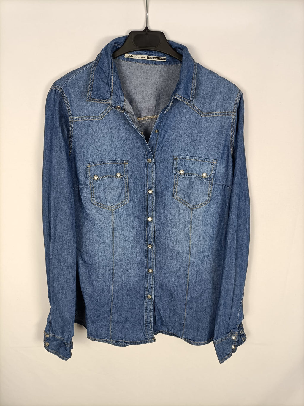 STRADIVARIUS.Camisa denim fina T.L Hibuy market