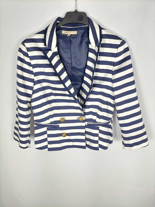 BERSHKA.Blazer corta rayas T.m