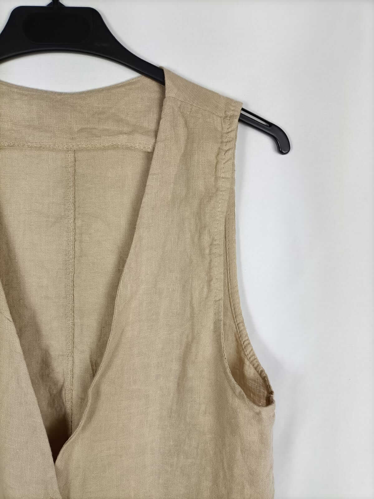 OTRAS.Chaleco beige lino TU (s/m)