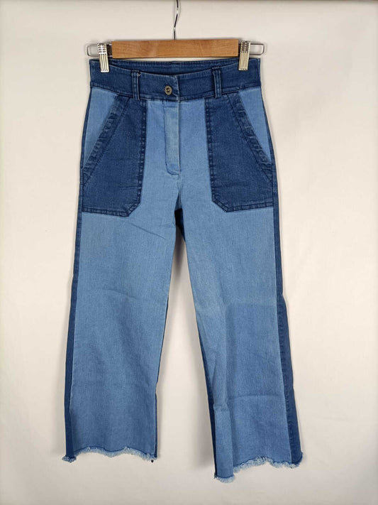 NACLAIR SHOP.Pantalones denim bicolor TU (34)