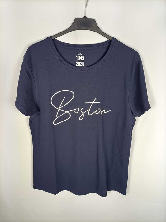 BOSTON.Camiseta azul clásica "Boston" T.L