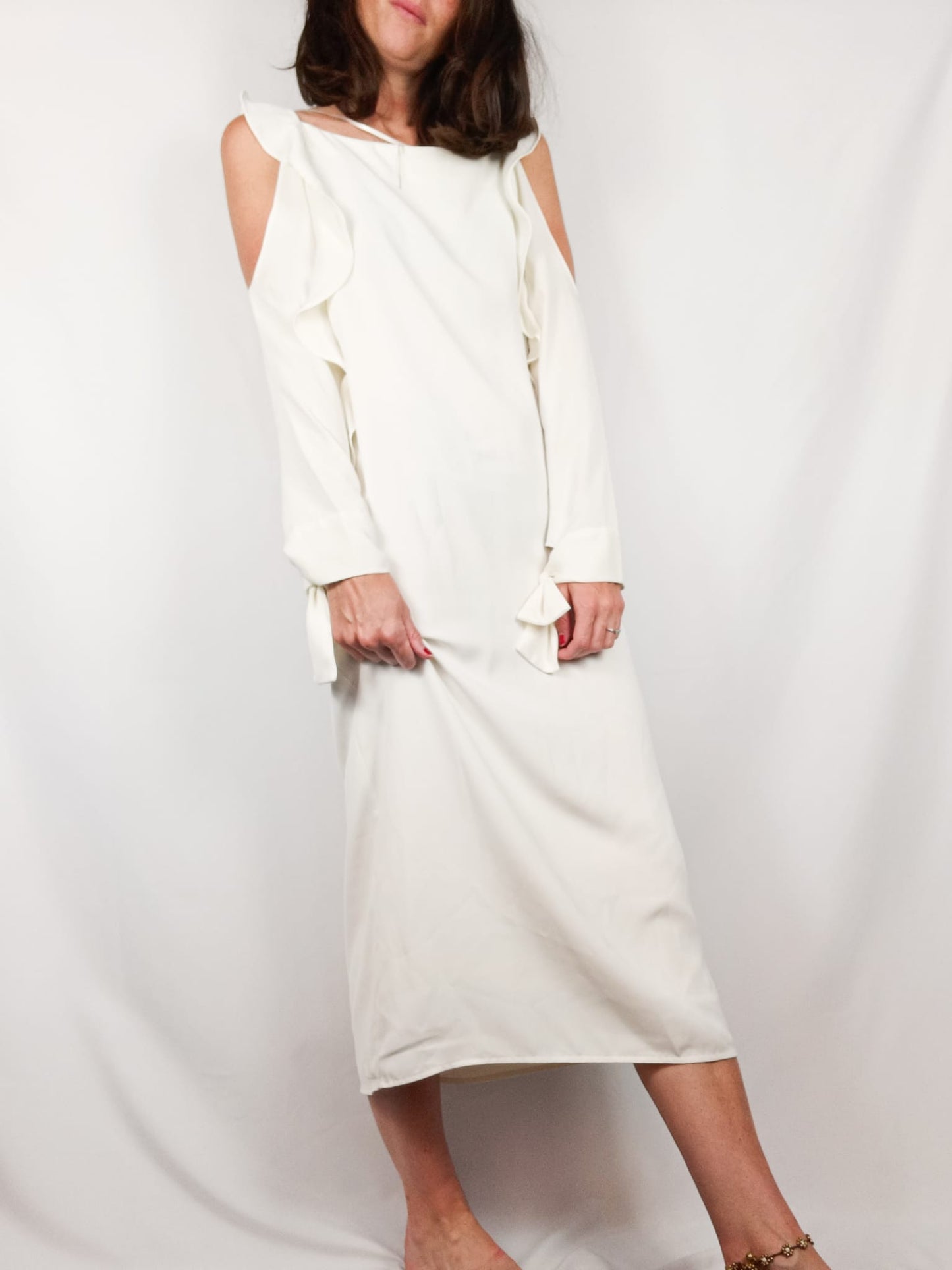 ELOGY. Vestido midi blanco T.xs