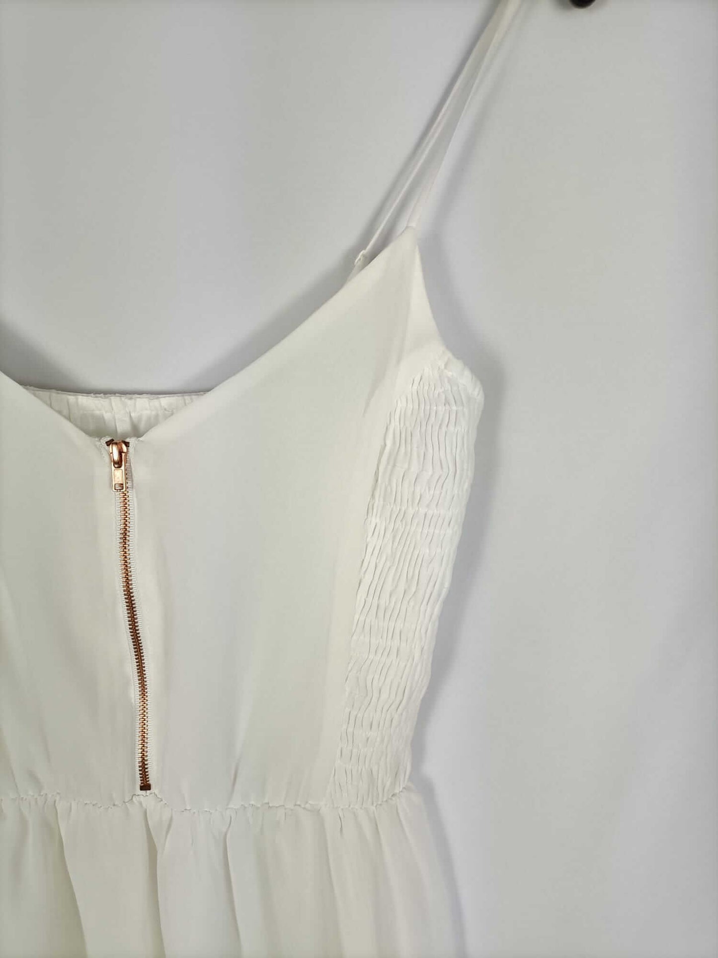 OTRAS.Vestido blanco nido de abeja TU (S/M)