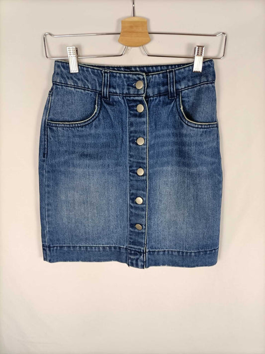 H&M. Falda denim botones T.34