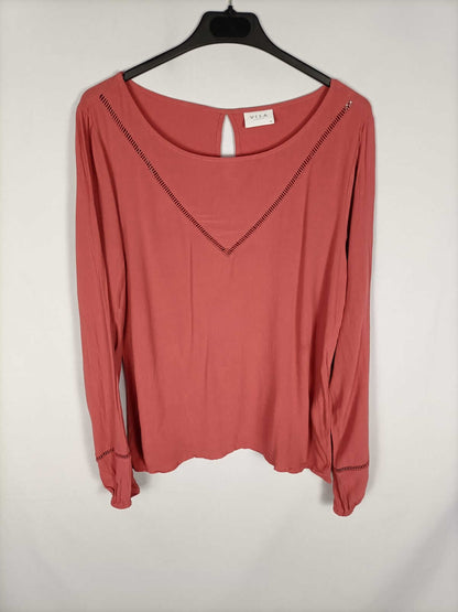 VILA CLOTHES. Blusa salmón T.38