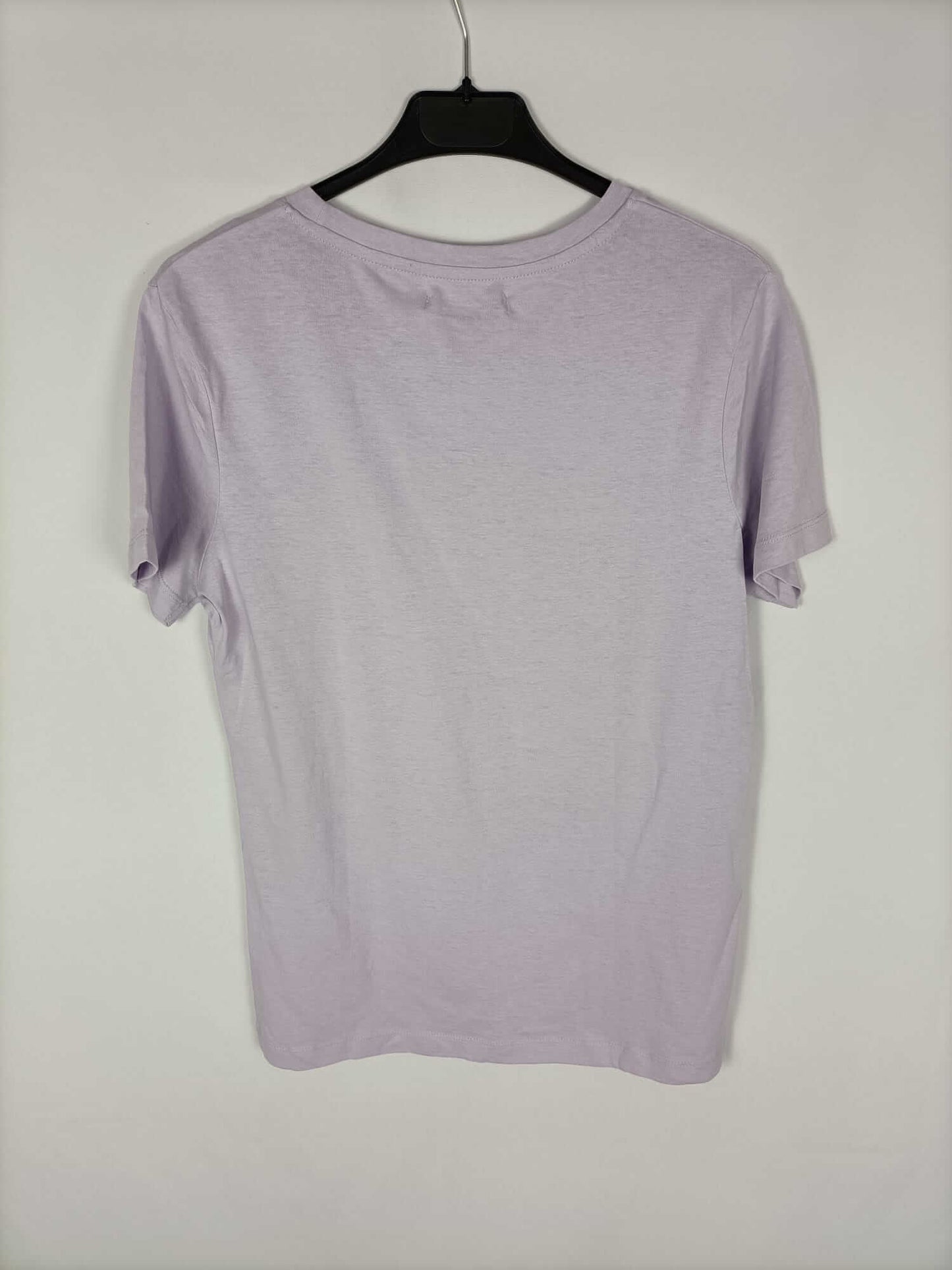 PULL&BEAR.Camiseta lila estampada T.m